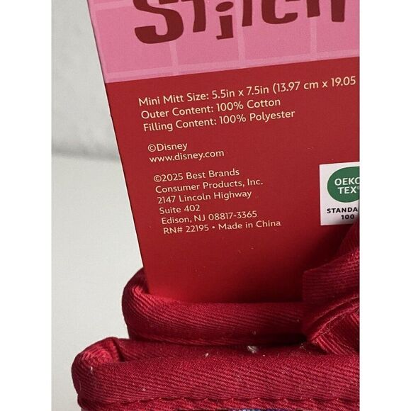 2 Pack Disney Stitch And Angel Valentine's Day Mini Oven Mitts Pink Love Kiss - Picture 10 of 14